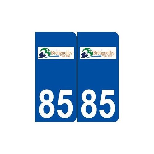 85 Bretignolles-Sur-Mer Logo Autocollant Plaque Stickers Ville - Couleur : Arrondis - Angles : Arrondis