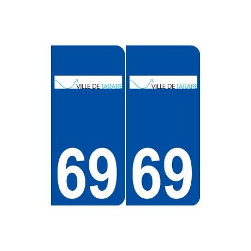 69 Tarare Logo Autocollant Plaque Stickers Ville - Couleur : Arrondis - Angles : Arrondis