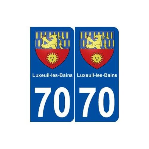 70 Luxeuil-Les-Bains Blason Autocollant Plaque Stickers Ville - Couleur : Arrondis - Angles : Arrondis