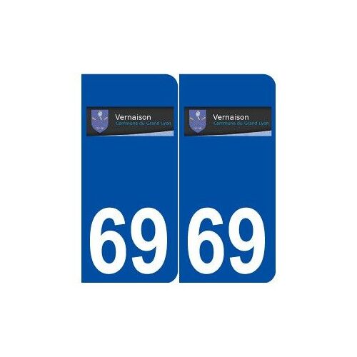 69 Vernaison Logo Autocollant Plaque Stickers Ville - Couleur : Arrondis - Angles : Arrondis