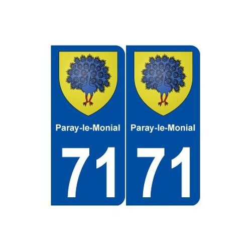 71 Paray-Le-Monial Blason Autocollant Plaque Stickers Ville - Couleur : Arrondis - Angles : Arrondis