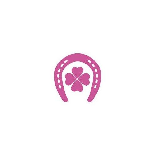 Autocollant Fer À Cheval Trefle Sticker Rose - Taille : 4 Cm