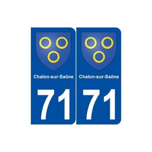 71 Chalon-Sur-Saône Blason Autocollant Plaque Stickers Ville - Couleur : Arrondis - Angles : Arrondis