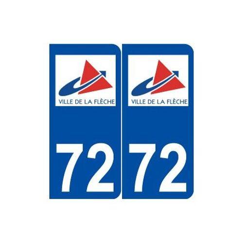 72 La Flèche Logo Autocollant Plaque Stickers Ville - Couleur : Arrondis - Angles : Arrondis