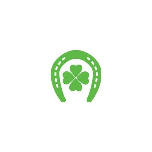 Autocollant Fer À Cheval Trefle Sticker Vert - Taille : 4 Cm