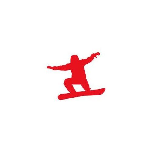 Autocollant Snowboard Sticker Ski Couleur Logo 1 - Taille : 4 Cm - Couleur : Rouge