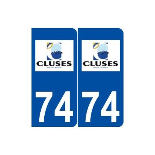 74 Cluses Logo Autocollant Plaque Stickers Ville - Couleur : Arrondis - Angles : Arrondis