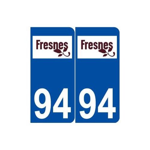 94 Fresnes Logo Autocollant Plaque Stickers Ville - Couleur : Arrondis - Angles : Arrondis