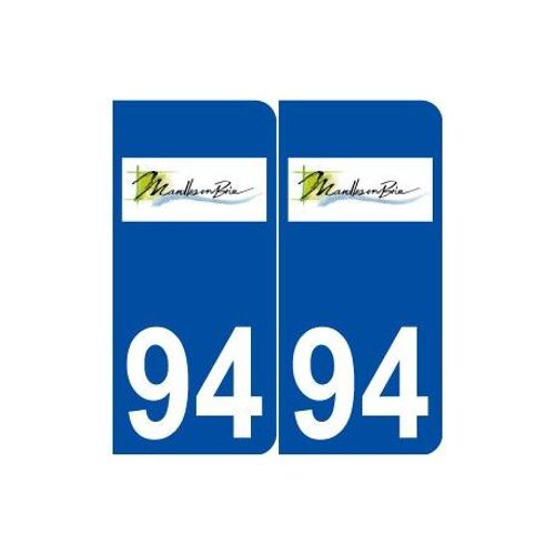 94 Marolles-En-Brie Logo Autocollant Plaque Stickers Ville - Couleur : Arrondis - Angles : Arrondis