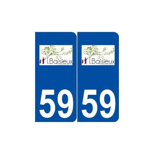 59 Baisieux Logo Autocollant Plaque Stickers Ville - Couleur : Arrondis - Angles : Arrondis