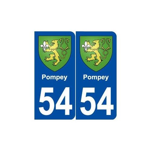 54 Pompey Blason Autocollant Plaque Stickers Ville - Couleur : Arrondis - Angles : Arrondis