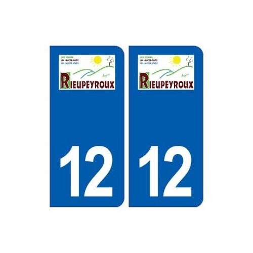 12 Rieupeyroux Logo Ville Autocollant Plaque Sticker - Couleur : Arrondis - Angles : Arrondis