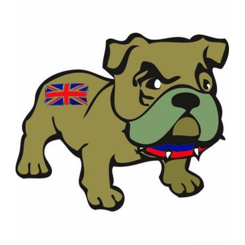 Bulldog Angleterre Royaume-Uni Autocollant Sticker Adhesif - Taille : 8 Cm