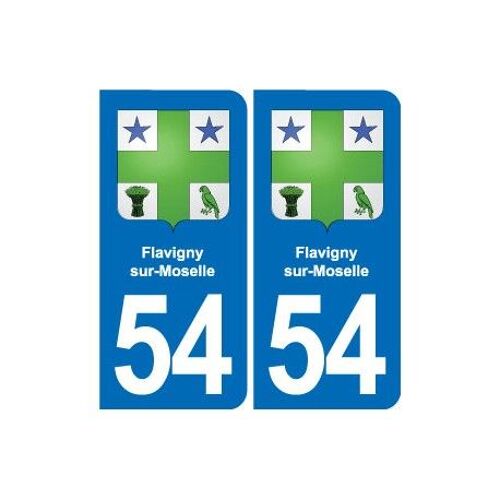 54 Flavigny-Sur-Moselle Blason Autocollant Plaque Stickers Ville - Couleur : Arrondis - Angles : Arrondis