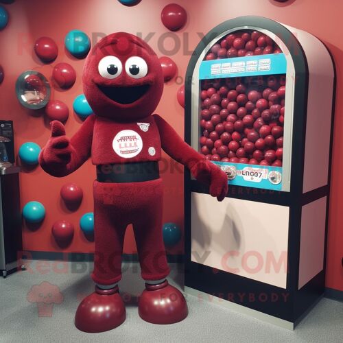 Personnage De Costume De Mascotte Redbrokoly Marron Gumball Machine Habillé Avec Un Short Et Des Gants