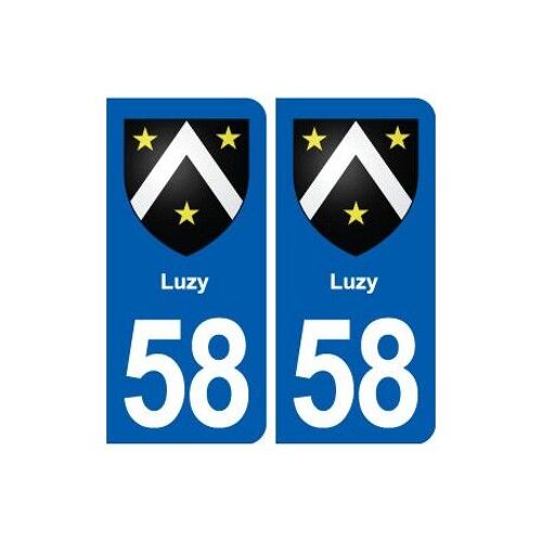 58 Luzy Blason Autocollant Plaque Stickers Ville - Couleur : Arrondis - Angles : Arrondis