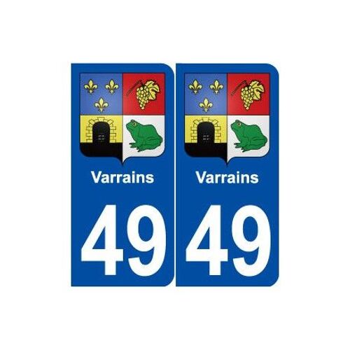 49 Varrains Blason Autocollant Plaque Stickers Ville - Couleur : Arrondis - Angles : Arrondis