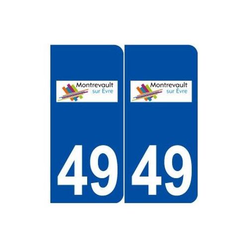 49 Montrevault Logo Autocollant Plaque Stickers Ville - Couleur : Arrondis - Angles : Arrondis