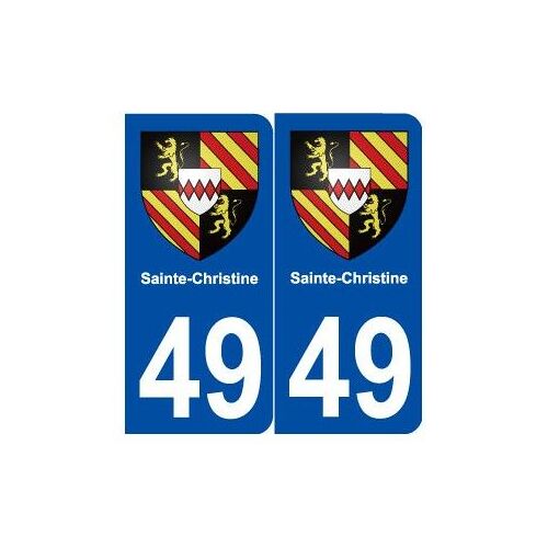 49 Sainte-Christine Blason Autocollant Plaque Stickers Ville - Couleur : Arrondis - Angles : Arrondis