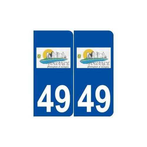 49 Pouancé Logo Autocollant Plaque Stickers Ville - Couleur : Arrondis - Angles : Arrondis