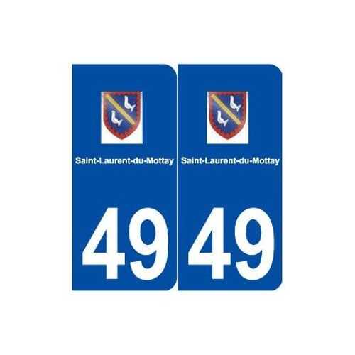 49 Saint-Laurent-Du-Mottay Logo Autocollant Plaque Stickers Ville - Couleur : Arrondis - Angles : Arrondis