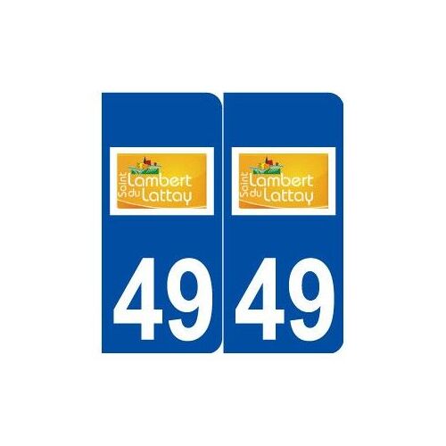 49 Saint-Lambert-Du-Lattay Logo Autocollant Plaque Stickers Ville - Couleur : Arrondis - Angles : Arrondis