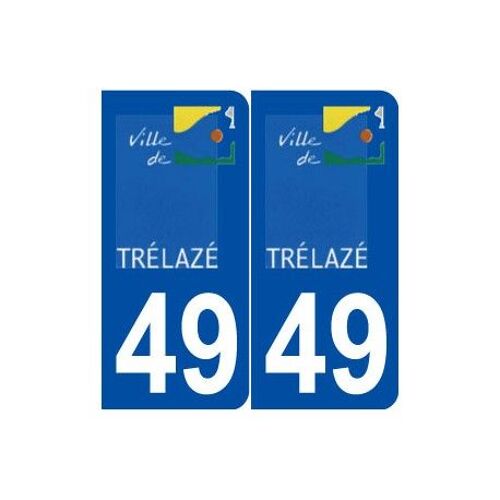 49 Trélazé Logo Autocollant Plaque Stickers Ville - Couleur : Arrondis - Angles : Arrondis
