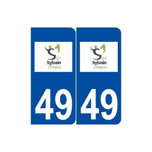 49 Saint-Sylvain-D'anjou Logo Autocollant Plaque Stickers Ville - Couleur : Arrondis - Angles : Arrondis