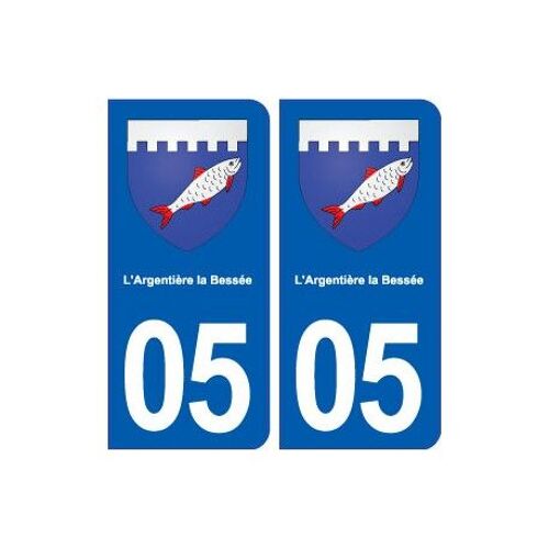 05 L'argentière-La-Bessée Blason Ville Autocollant Plaque Stickers - Couleur : Arrondis - Angles : Arrondis