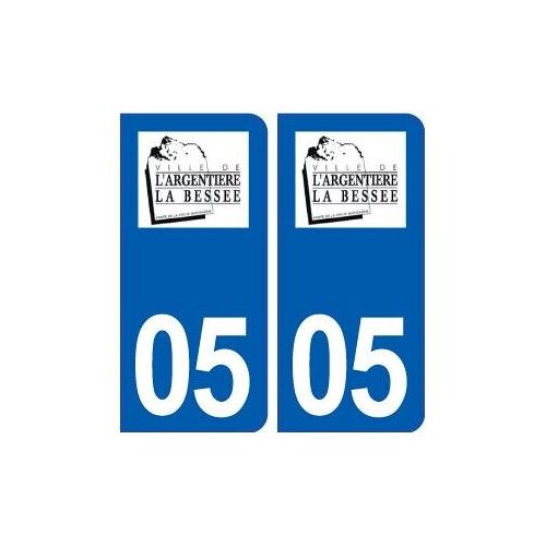 05 L'argentière-La-Bessée Logo Ville Autocollant Plaque Stickers - Couleur : Arrondis - Angles : Arrondis