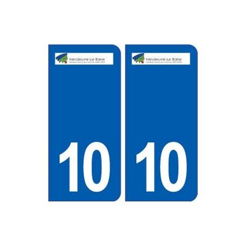 10 Vendeuvre-Sur-Barse Logo Ville Autocollant Plaque Stickers - Couleur : Arrondis - Angles : Arrondis