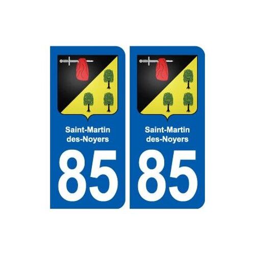 85 Saint-Martin-Des-Noyers Blason Autocollant Plaque Stickers Ville - Couleur : Arrondis - Angles : Arrondis