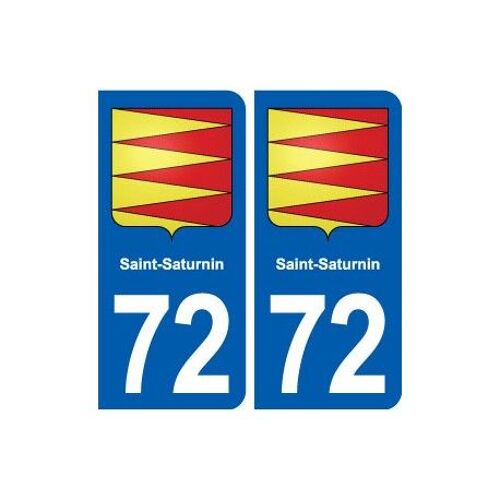 72 Saint-Saturnin Blason Autocollant Plaque Stickers Ville - Couleur : Arrondis - Angles : Arrondis