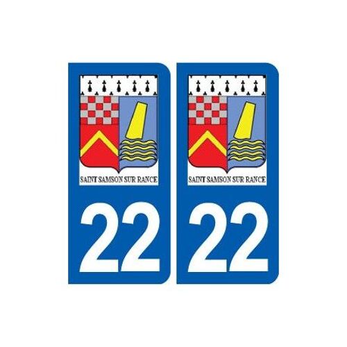 22 Saint-Samson-Sur-Rance Logo Ville Autocollant Plaque Sticker - Couleur : Arrondis - Angles : Arrondis