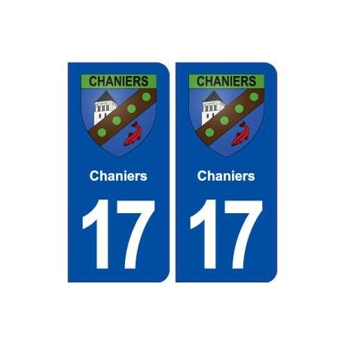 17 Chaniers Blason Ville Autocollant Plaque Sticker - Couleur : Arrondis - Angles : Arrondis