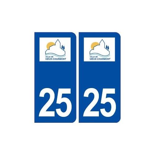 25 Vieux Charmont Logo Autocollant Plaque Stickers - Couleur : Arrondis - Angles : Arrondis