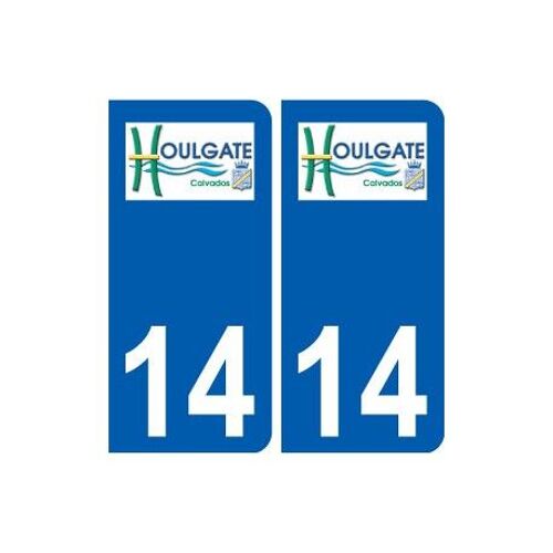 14 Houlgate Logo Ville Autocollant Plaque Sticker - Couleur : Arrondis - Angles : Arrondis
