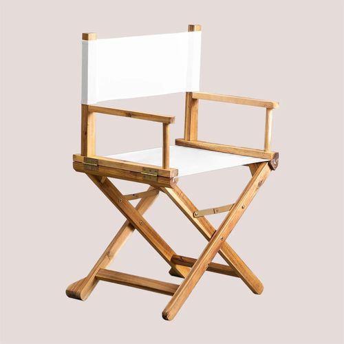 Pack De 4 Chaises De Réalisateur Pliantes En Bois Ridley Blanc Cassé