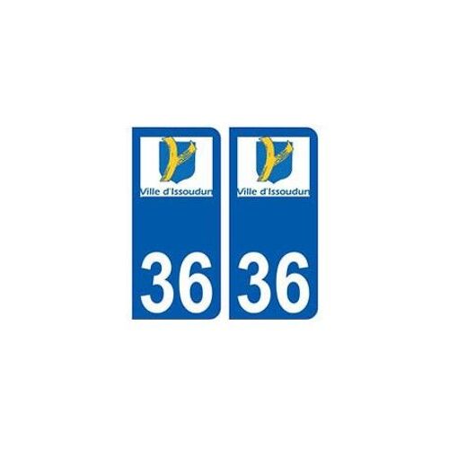 36 Issoudun Logo Autocollant Plaque Stickers Ville - Couleur : Arrondis - Angles : Arrondis
