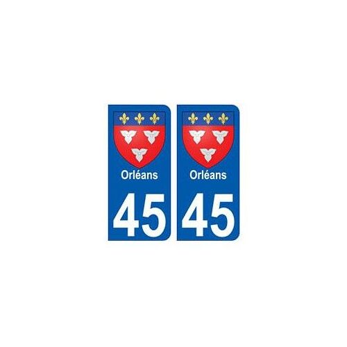 45 Orléans Blason Autocollant Plaque Stickers Ville - Couleur : Arrondis - Angles : Arrondis
