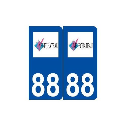 88 Neufchâteau Logo Autocollant Plaque Stickers Ville - Couleur : Arrondis - Angles : Arrondis