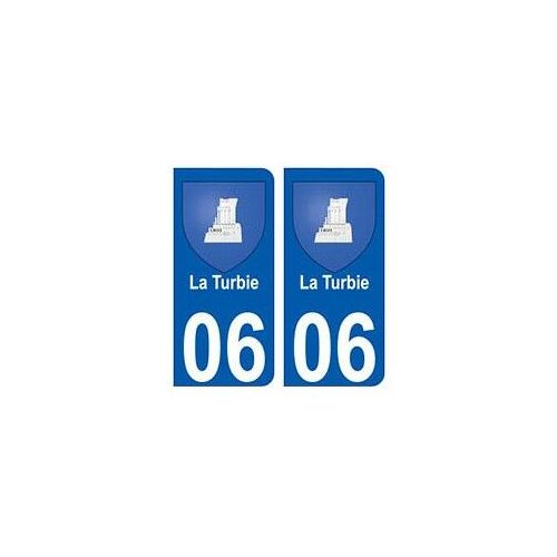 06 La Turbie Blason Autocollant Plaque Ville - Couleur : Arrondis - Angles : Arrondis