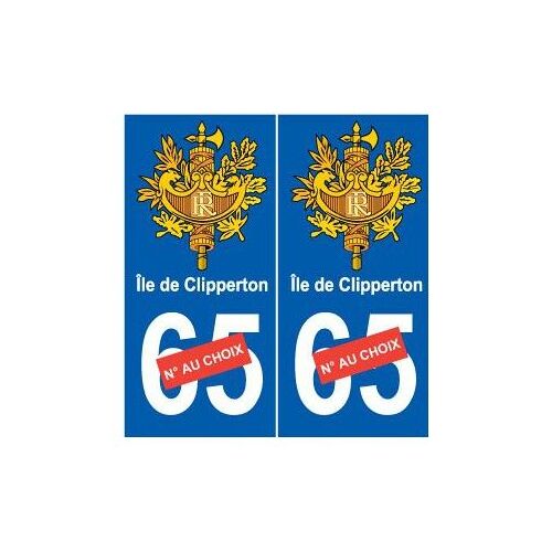 Clipperton Sticker Autocollant Plaque Numéro Au Choix - Couleur : Arrondis - Angles : Arrondis
