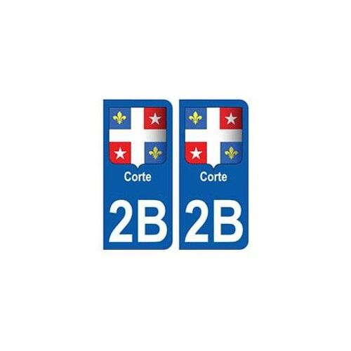 2b Corte Autocollant Plaque Blason Armoiries Stickers Ville - Couleur : Noir - Angles : Arrondis