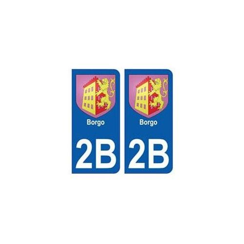 2b Borgo Autocollant Plaque Blason Armoiries Stickers Ville - Couleur : Noir - Angles : Arrondis