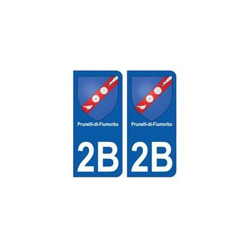 2b Prunelli-Di-Fiumorbo Autocollant Plaque Blason Armoiries Stickers Ville - Couleur : Noir - Angles : Arrondis