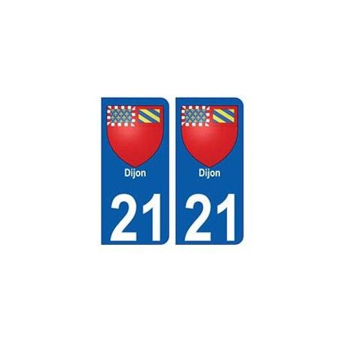 21 Dijon Blason Autocollant Plaque Stickers Ville - Couleur : Arrondis - Angles : Arrondis