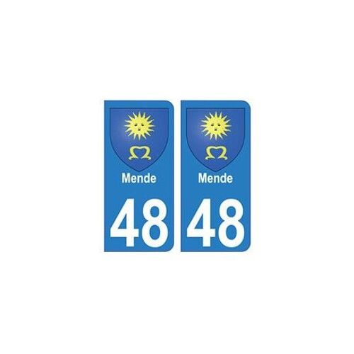 48 Mende Blason Autocollant Plaque Stickers Ville - Couleur : Arrondis - Angles : Arrondis