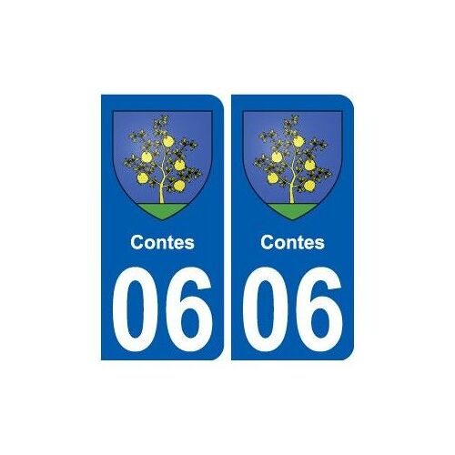06 Contes Ville Sticker Autocollant Plaque - Couleur : Arrondis - Angles : Arrondis