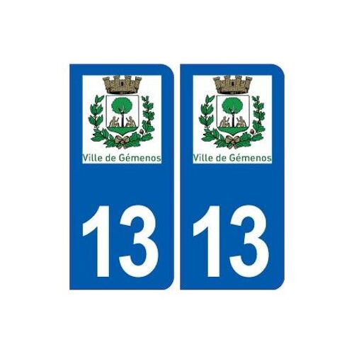 13 Gémenos Logo Ville Autocollant Plaque Sticker - Couleur : Arrondis - Angles : Arrondis
